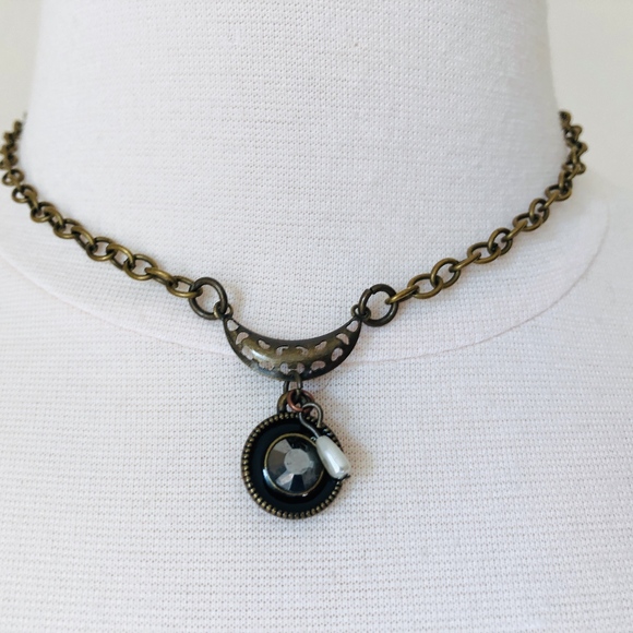 Vintage Romance Jewelry - NWOT BoHo Victorian Pendant Necklace Choker Pearl